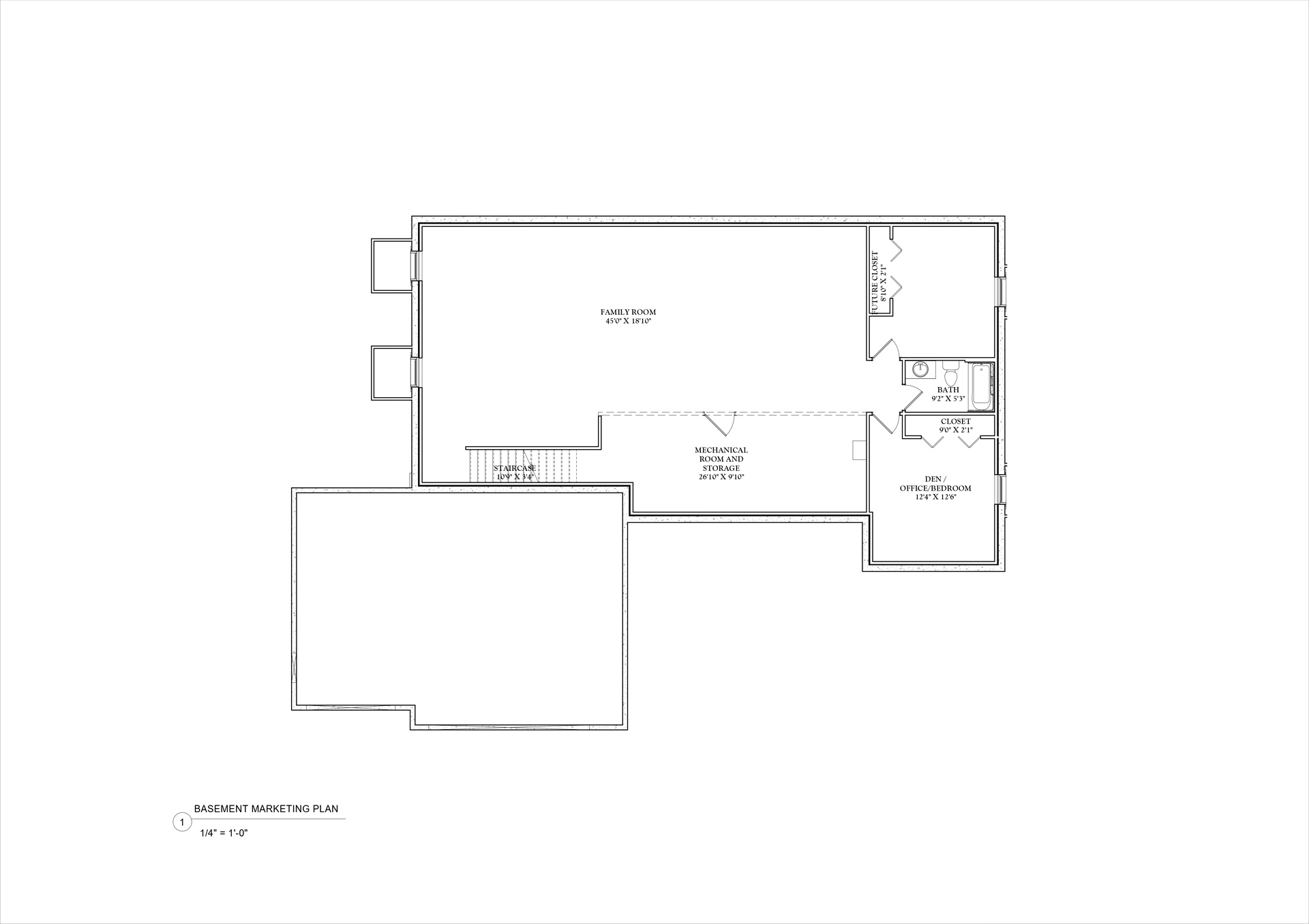 Aspen 3car L  Floor Plan Basement