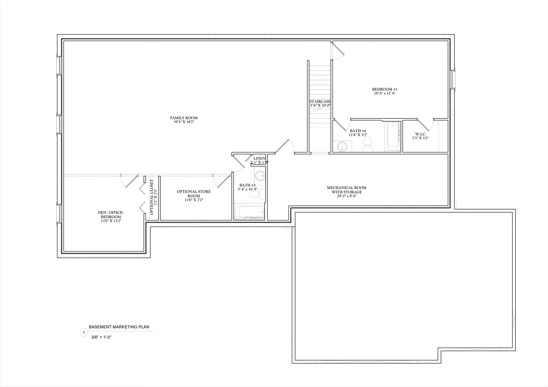 Willow 3car R Floor Plan Basement