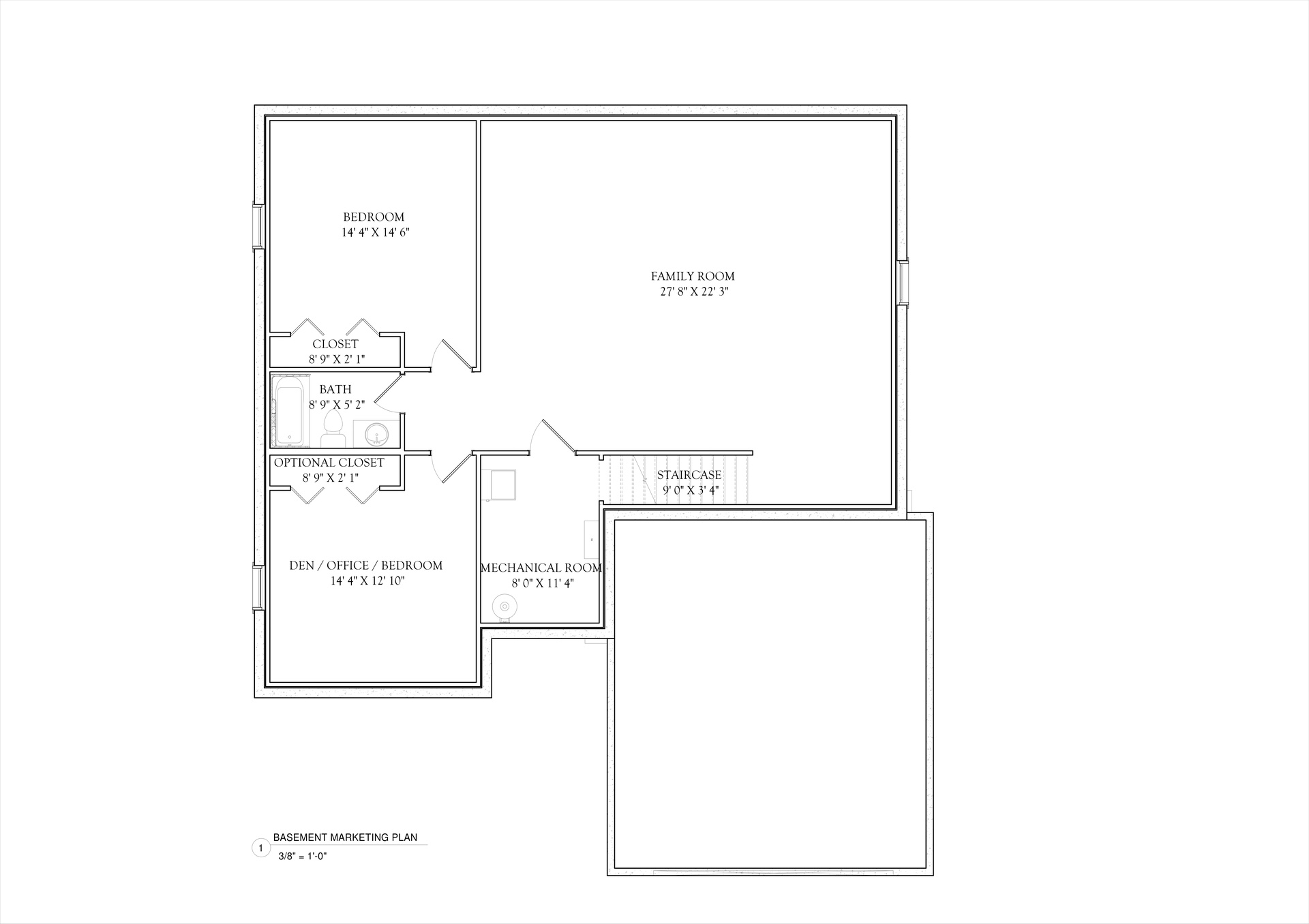 Cedar R Simple Floor Plan Basement